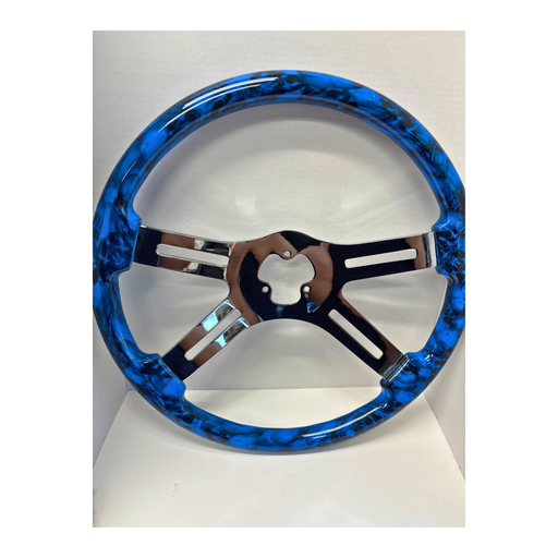 Blue Skull Steering Wheel 18" Damaged | United Pacific