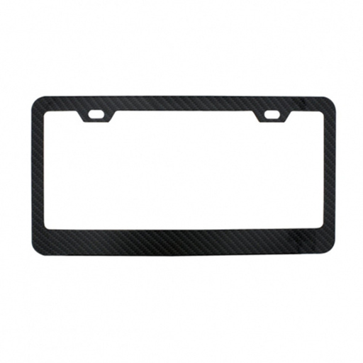 Carbon Fiber Style Wide Bottom License Plate Frame | Steel Construction | Fits 6″×12″ Plates | United Pacific