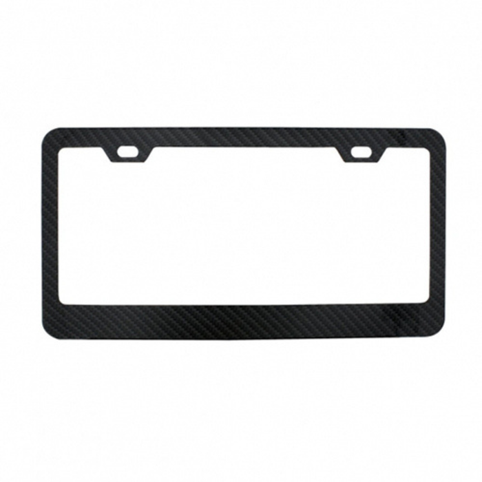 Carbon Fiber Style Wide Bottom License Plate Frame | Steel Construction | Fits 6″×12″ Plates | United Pacific