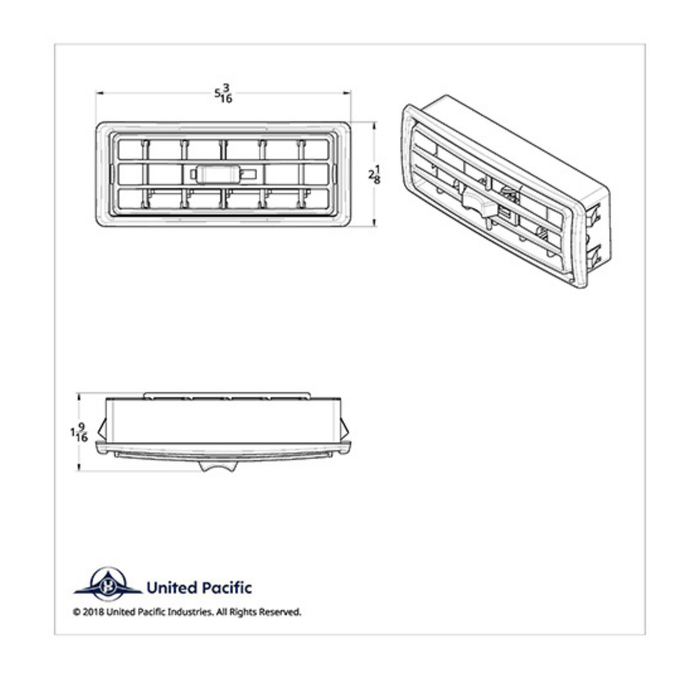 Center Chrome A/C Vent | Kenworth 2002 and Newer | United Pacific
