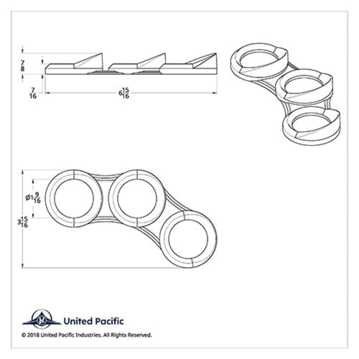 Center Dash 3 Gauge Cluster Bezel with Visor Right Side | United Pacific