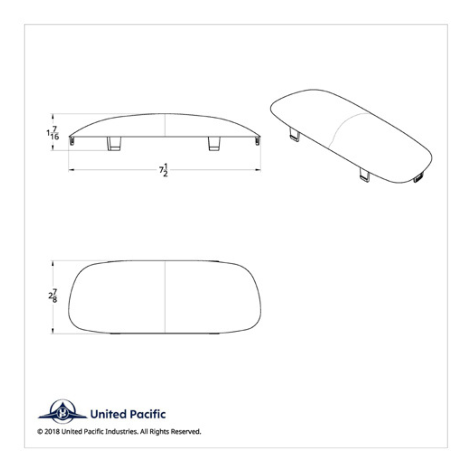 Center Dome Light Lens Green for Kenworth | United Pacific