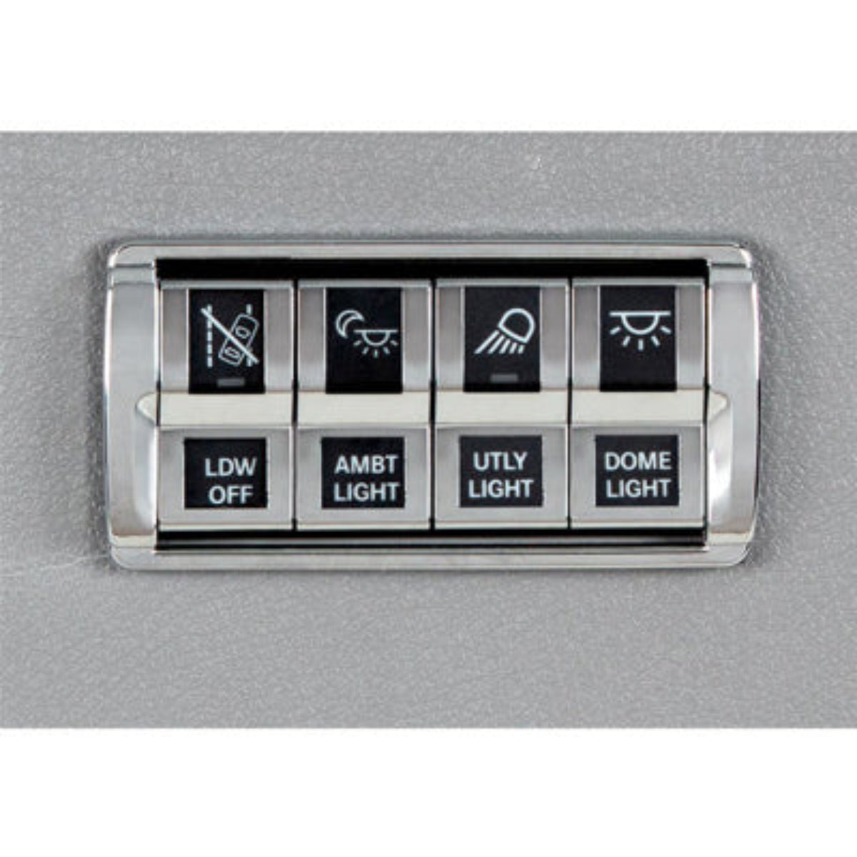 Chrome 4-Switch Dash Panel Trim for Freightliner Cascadia 2018–2023 | United Pacific