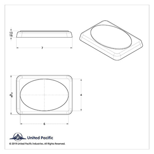 Chrome 7 Inch x 4-7/8 Inch Speaker Cover for Peterbilt | United Pacific