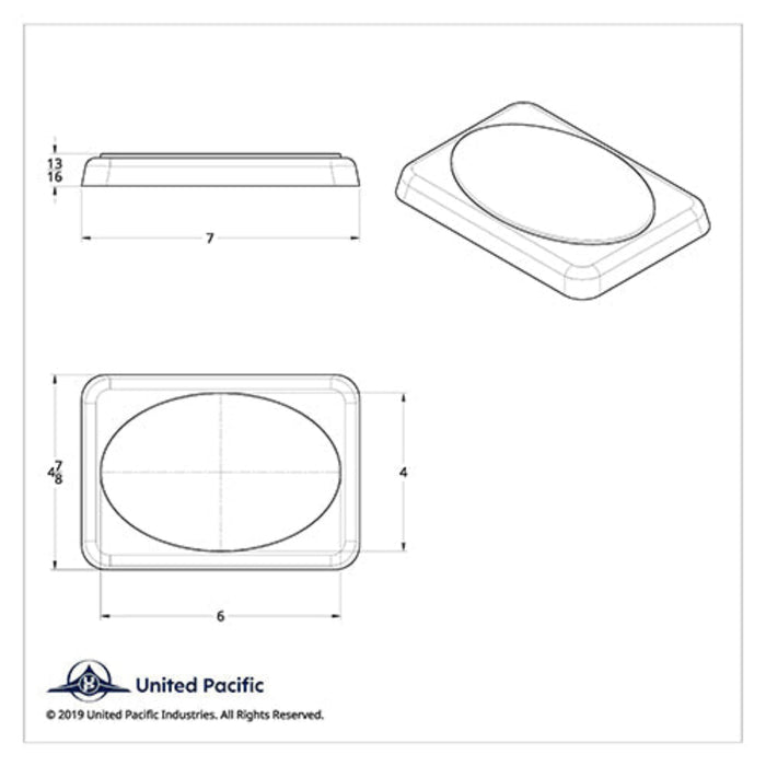 Chrome 7 Inch x 4-7/8 Inch Speaker Cover for Peterbilt | United Pacific