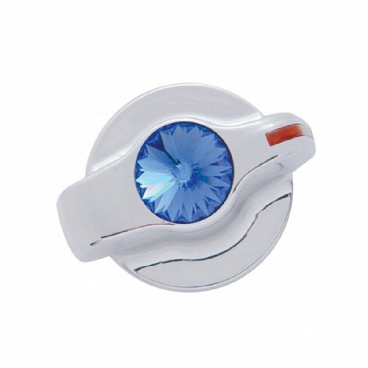 Chrome A/C Control Knob with Blue Crystal for Peterbilt | United Pacific