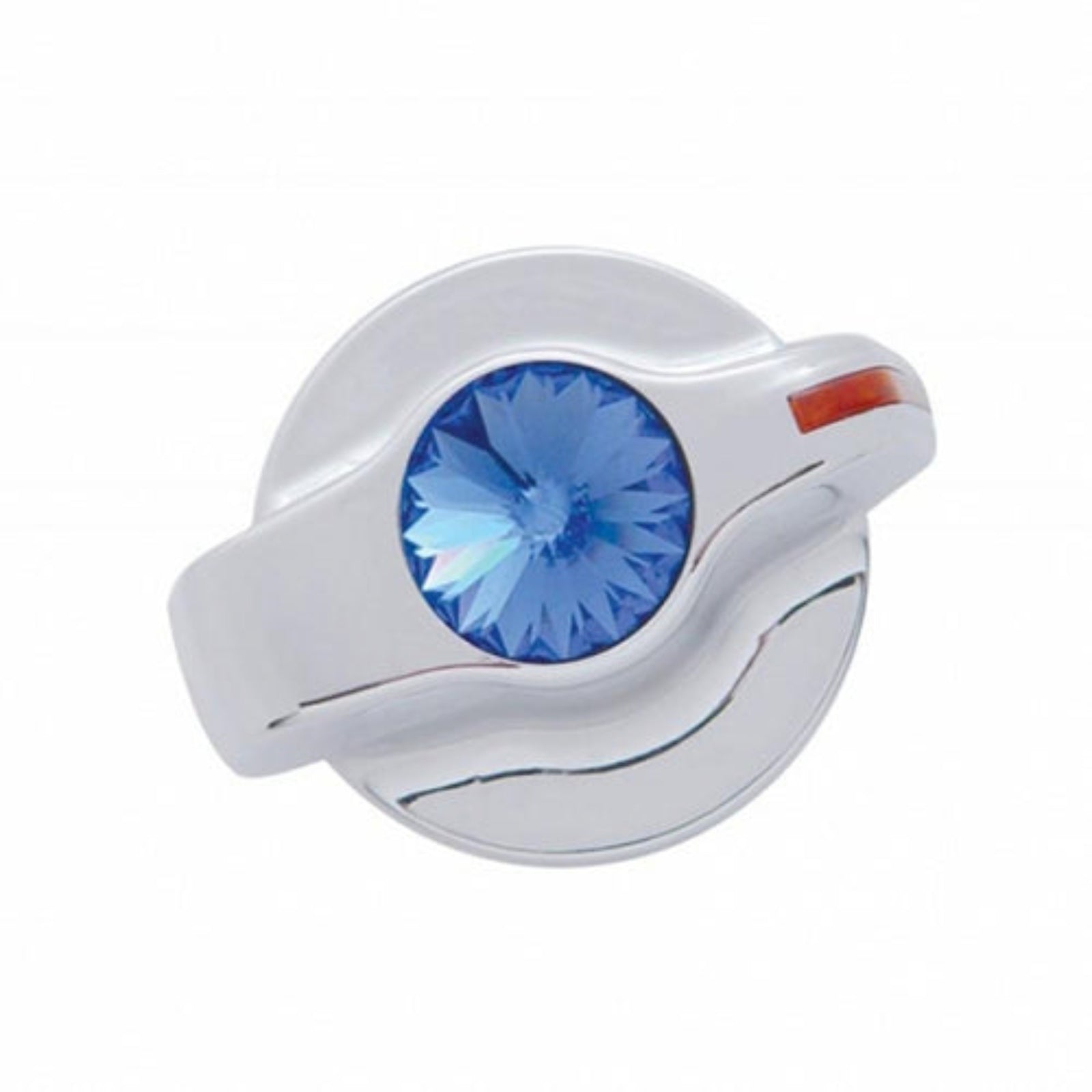 Chrome A/C Control Knob with Blue Crystal for Peterbilt | United Pacific