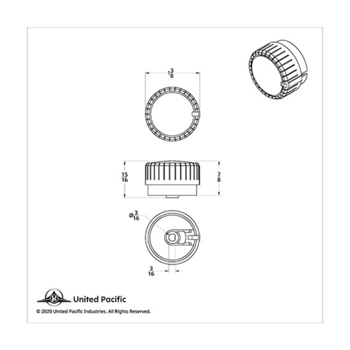 Chrome A/C Control Knob | Kenworth T680 and T880 Sleeper | United Pacific