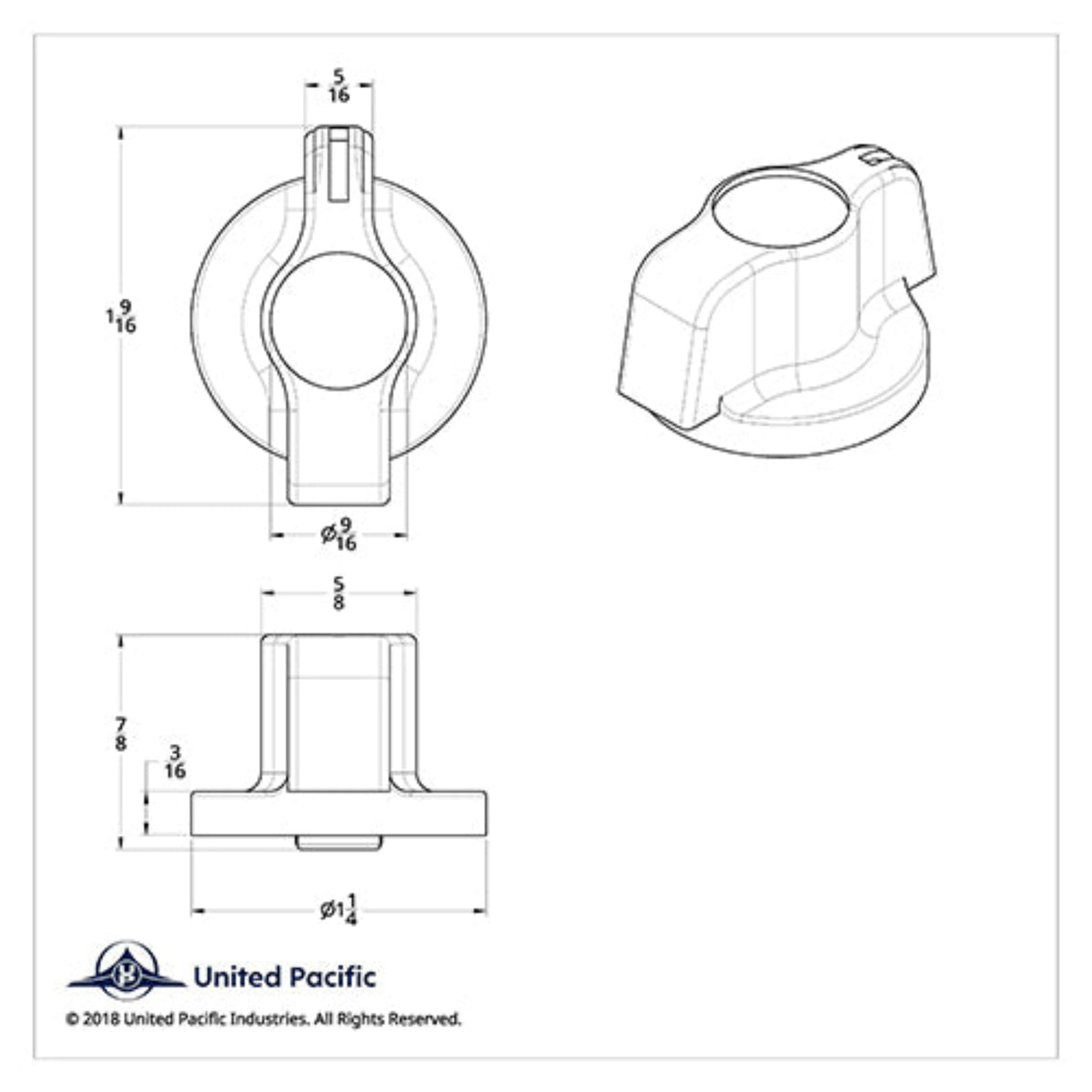 Chrome A/C Control Knob with Crystal for Peterbilt | United Pacific