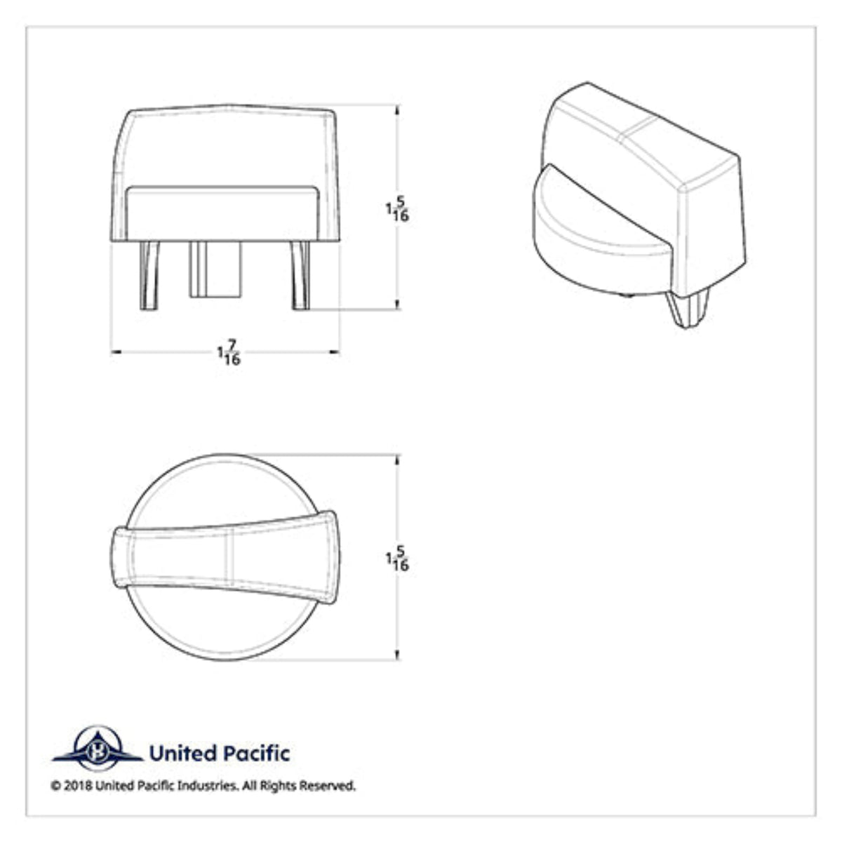 Chrome A/C &amp; Heater Control Knob for Peterbilt | United Pacific