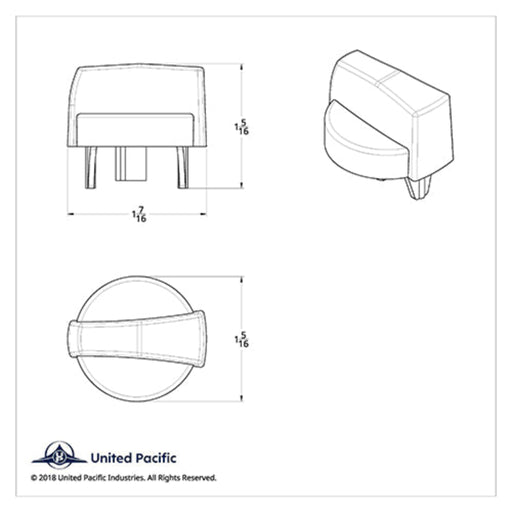 Chrome A/C & Heater Control Knob for Peterbilt | United Pacific