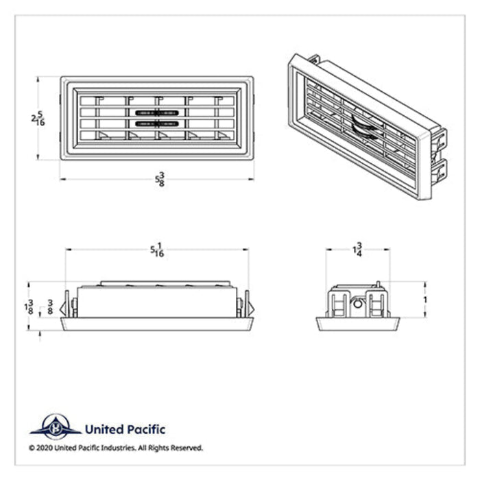 Chrome A/C Vent for Peterbilt 1987 to 2000 | United Pacific