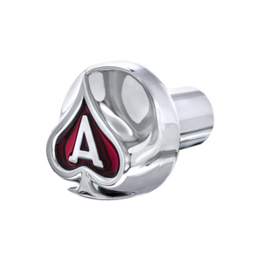 Chrome Ace of Spades Air Valve Knob Red Inlay | United Pacific