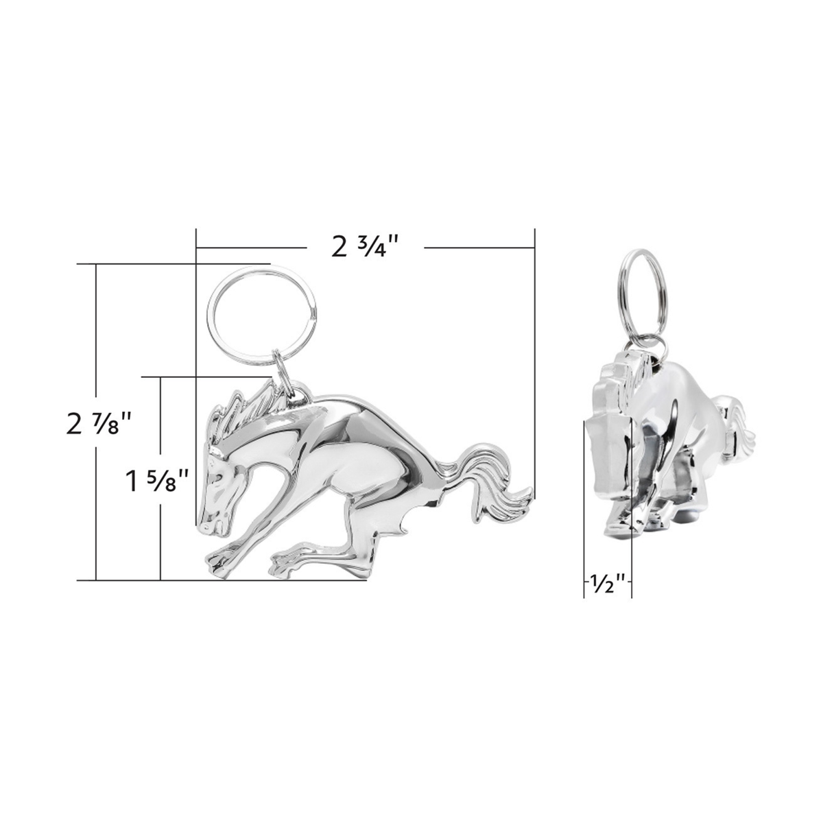 Chrome Bucking Horse Keychain with Bottle Opener | United Pacific