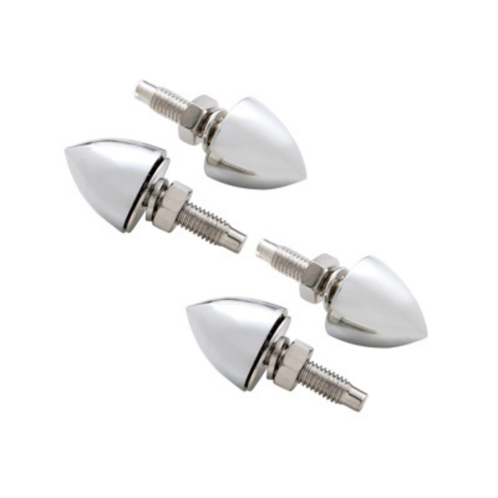 Chrome Bullet License Plate Fastener | 4-Pack | United Pacific