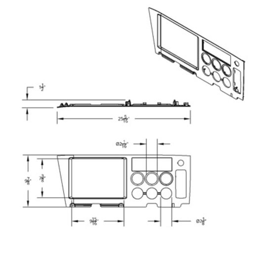 Chrome Center Dash Upper Panel | 2018–2023 Freightliner Cascadia | Triple Chrome Finish | United Pacific