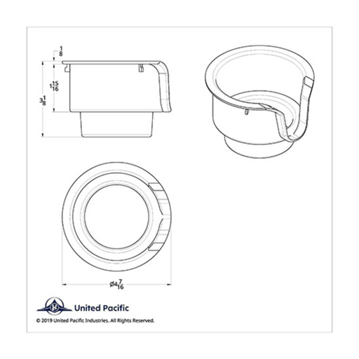 Chrome Cup Holder Insert for Kenworth and Peterbilt | United Pacific