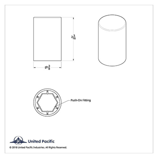 Chrome Cylinder Hubcap Nut Cover | Fits 1999-2018 Chevy & GMC Full-Size Trucks | Push-On | United Pacific