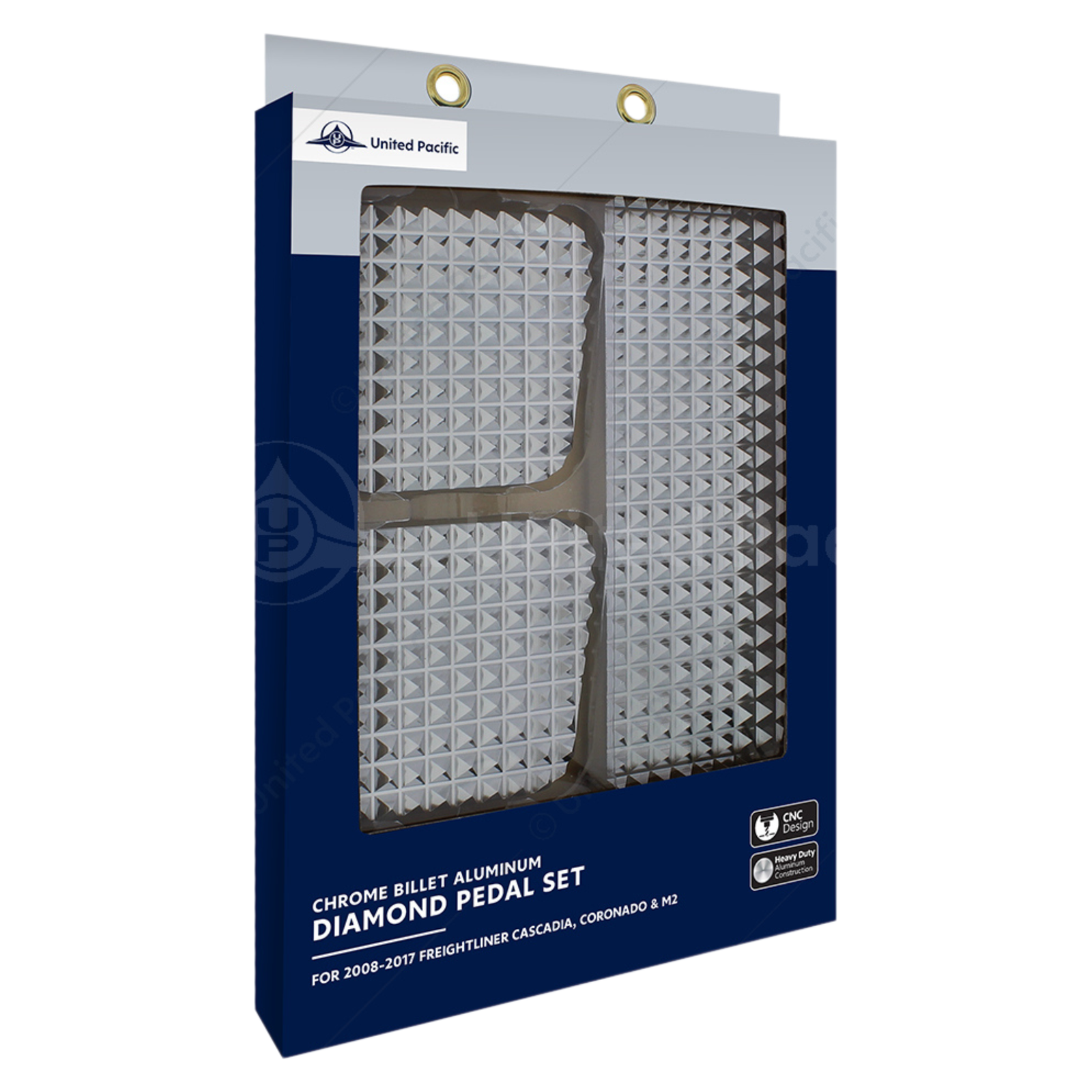 Chrome Diamond Pedal Set for Freightliner 2008 to 2017 | United Pacific