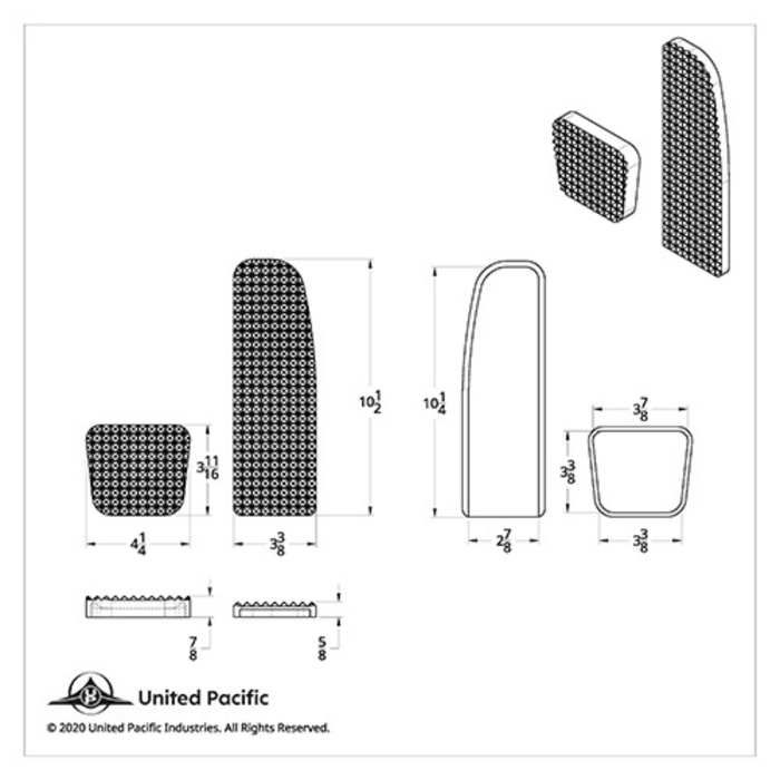 Chrome Diamond Pedal Set for Freightliner 2008 to 2017 | United Pacific