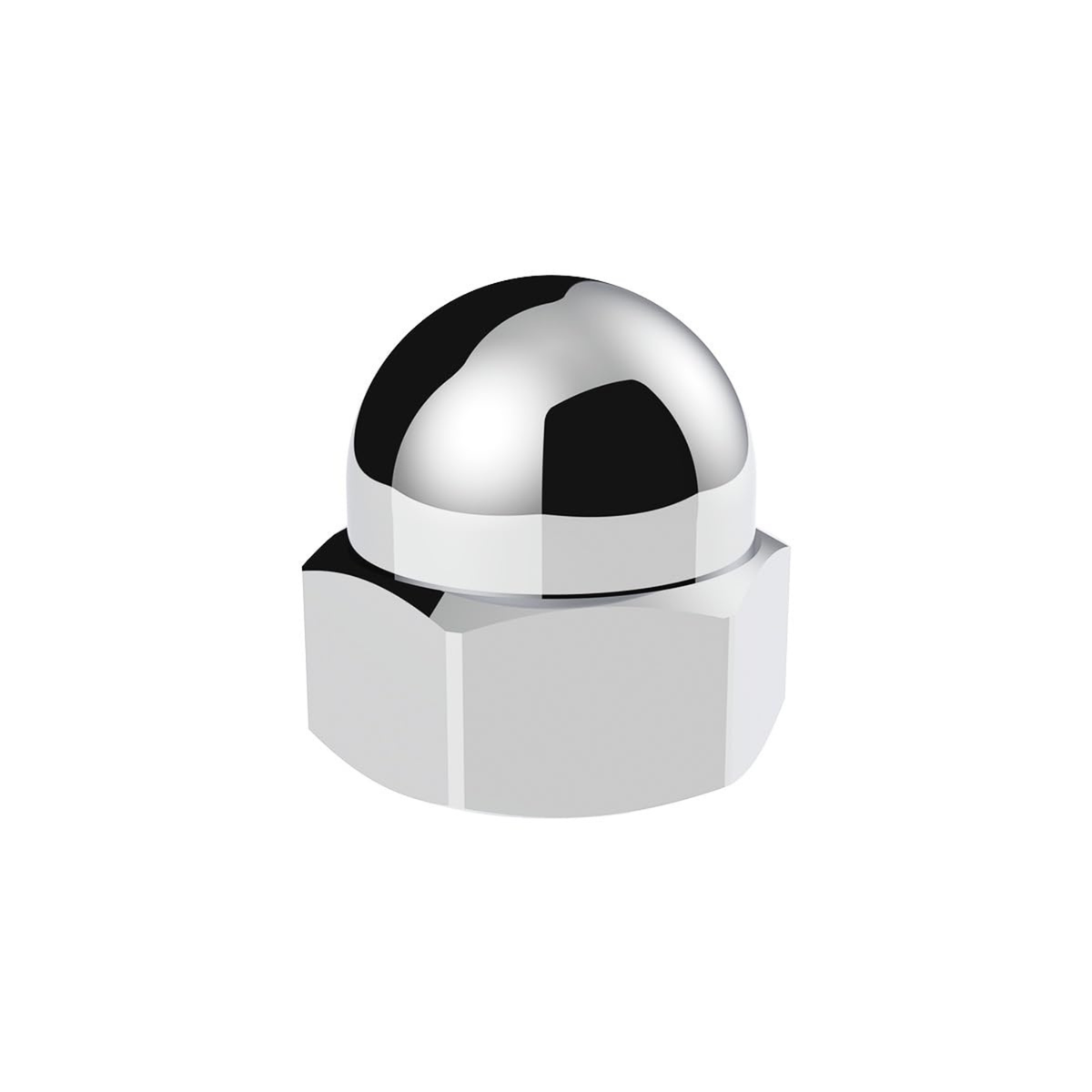 11/16" x 7/8" Chrome Die-Cast Acorn Nut Cover | 50 pcs/Box | United Pacific