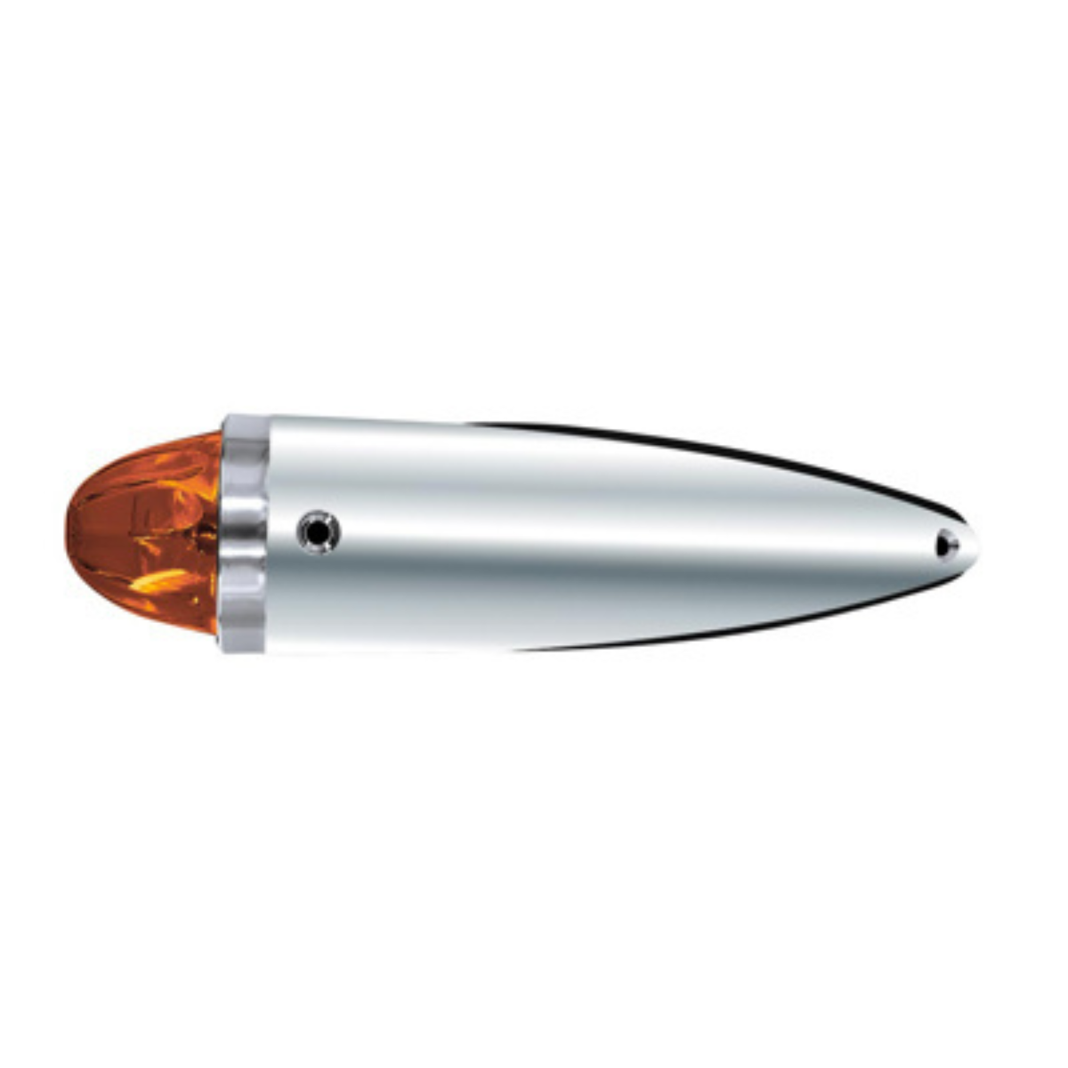 Chrome Die Cast Torpedo Cab Light | Watermelon Glass Lens | 1156 Bulb | Dark Amber | United Pacific