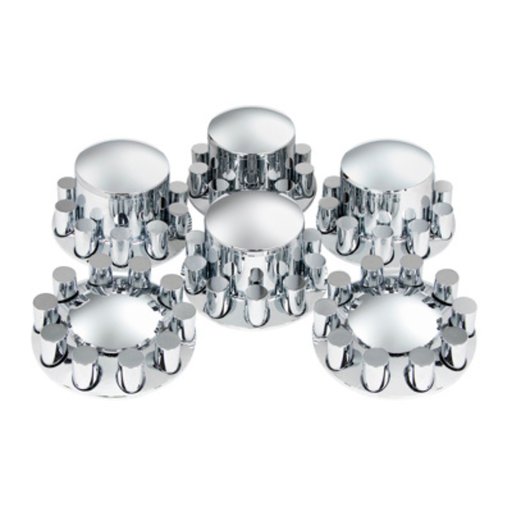 Chrome Dome Axle Cover Combo Kit with 33mm Thread-On Nut Covers | United Pacific