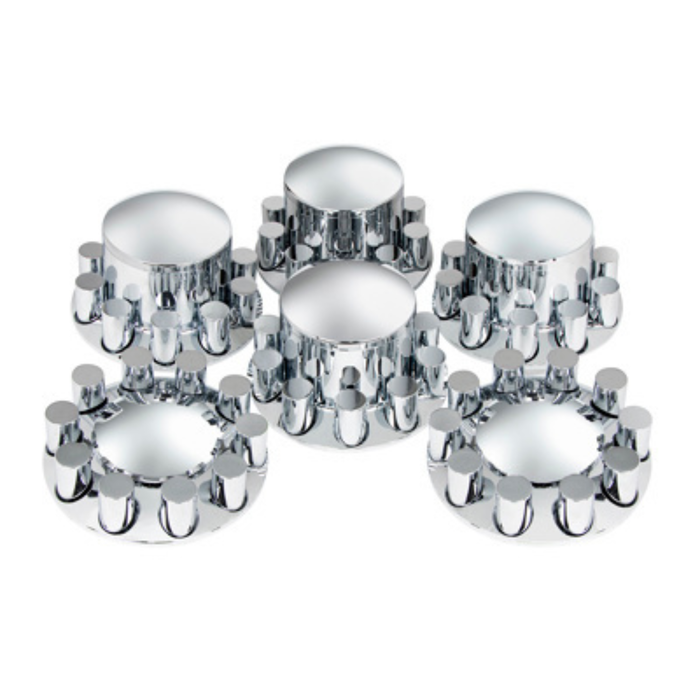 Chrome Dome Axle Cover Combo Kit with 33mm Thread-On Nut Covers | United Pacific