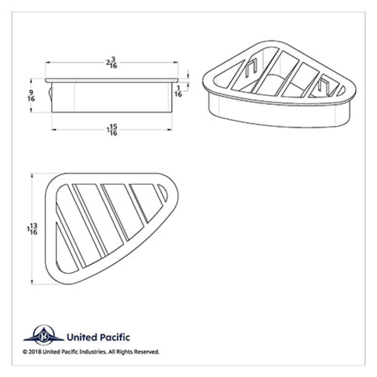 Chrome Driver A/C Vent for Peterbilt 2001 to 2005 | United Pacific
