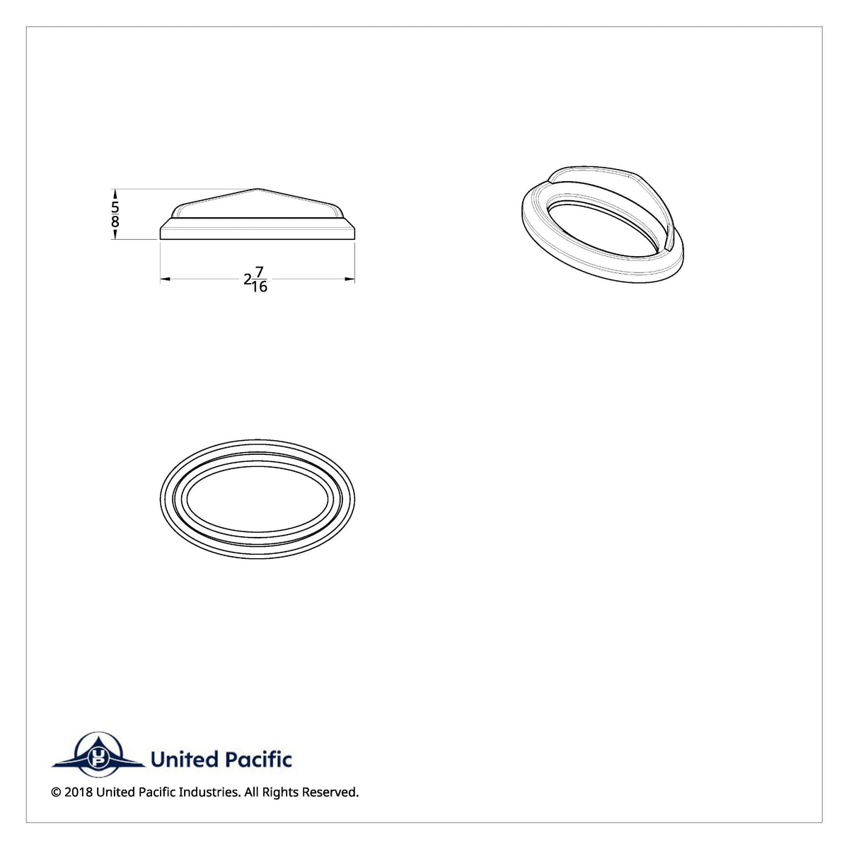 Chrome Glove Box Emblem Bezel for Peterbilt | United Pacific