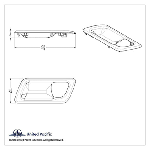 Chrome Interior Door Handle Trim for Peterbilt | United Pacific