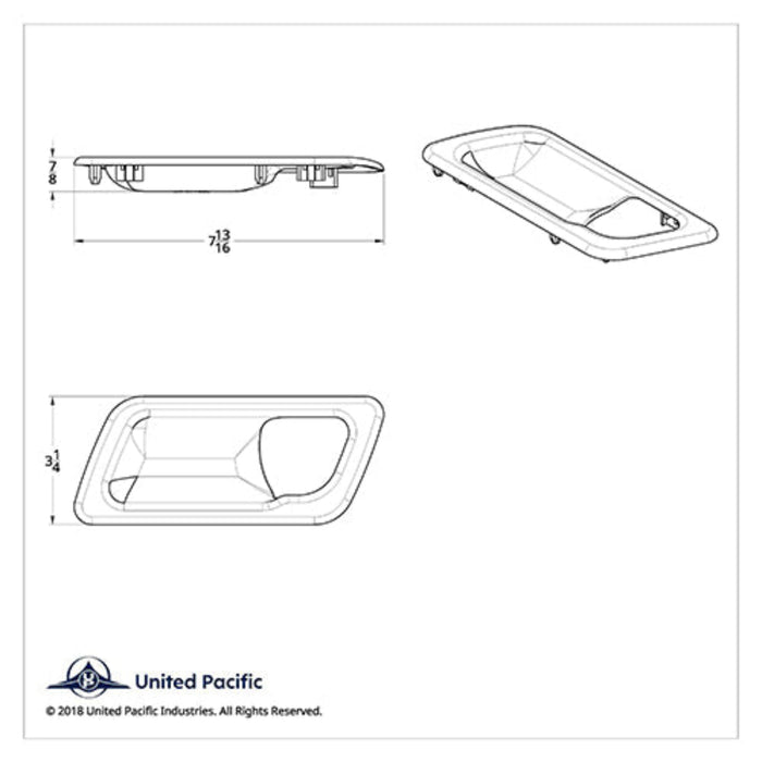 Chrome Interior Door Handle Trim for Peterbilt | United Pacific