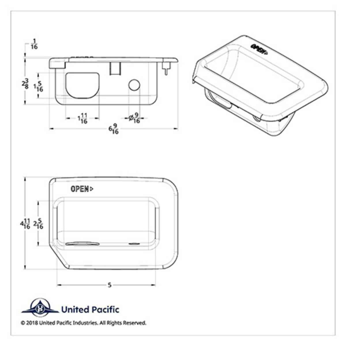 Chrome Interior Sleeper Door Handle Trim | Fits Peterbilt &amp; Kenworth | United Pacific