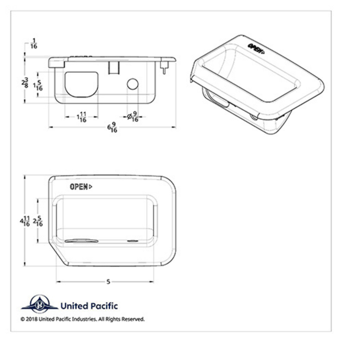 Chrome Interior Sleeper Door Handle Trim | Fits Peterbilt & Kenworth | United Pacific