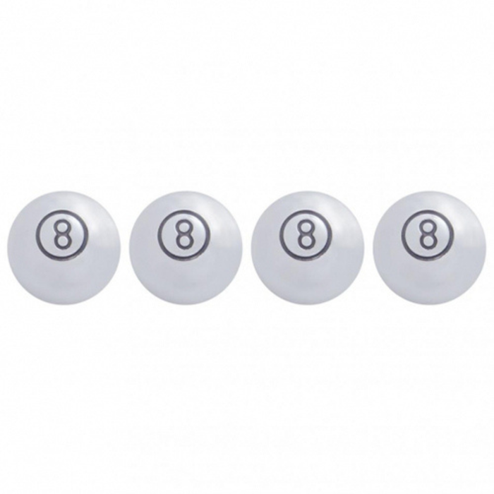 Chrome Large 8 Ball Valve Caps | 4-Pack | United Pacific