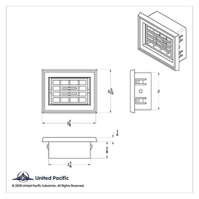 Chrome Lower A/C Vent for Peterbilt 1987 to 2000 | United Pacific