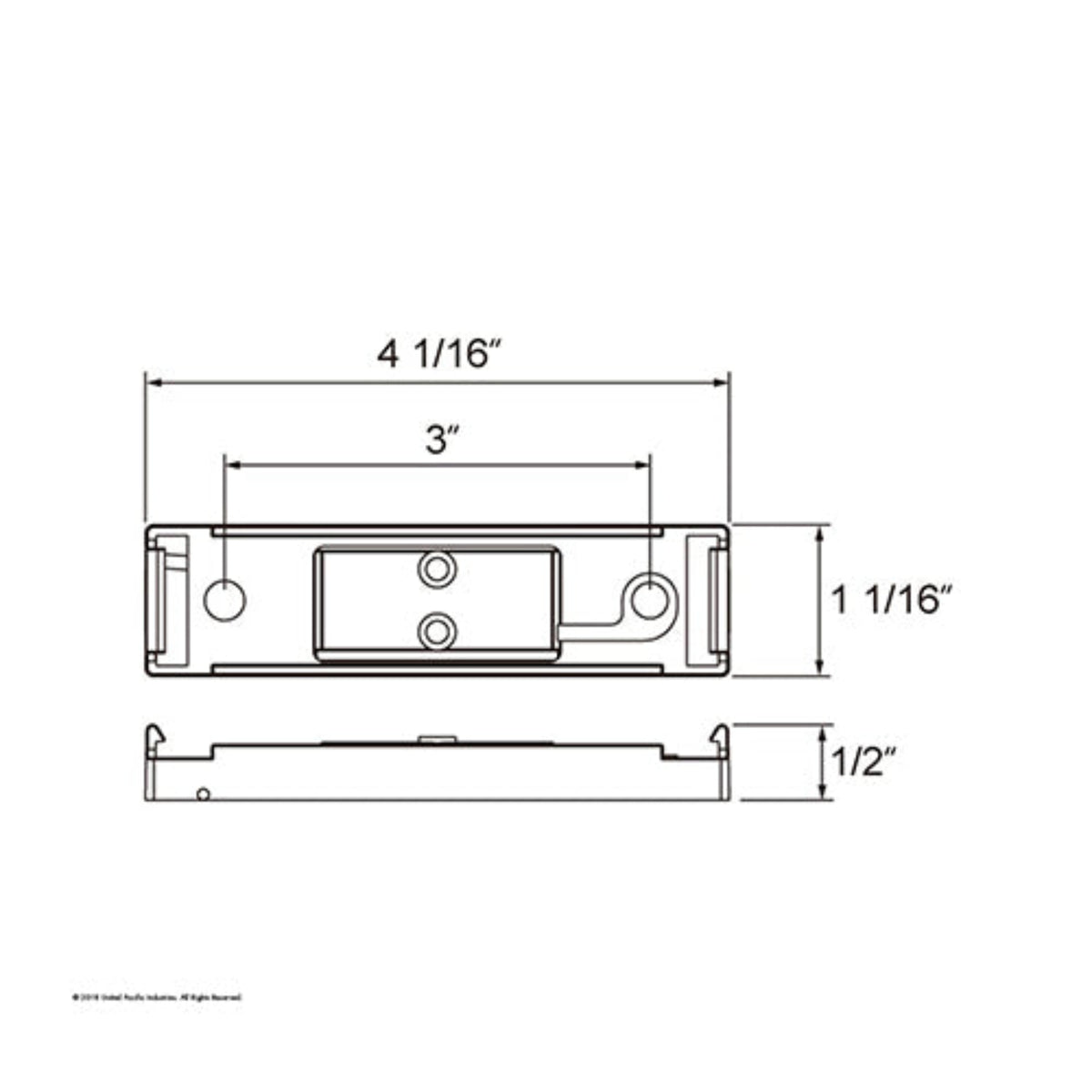 Chrome Mounting Bracket for Rectangular Clearance and Marker Lights | United Pacific