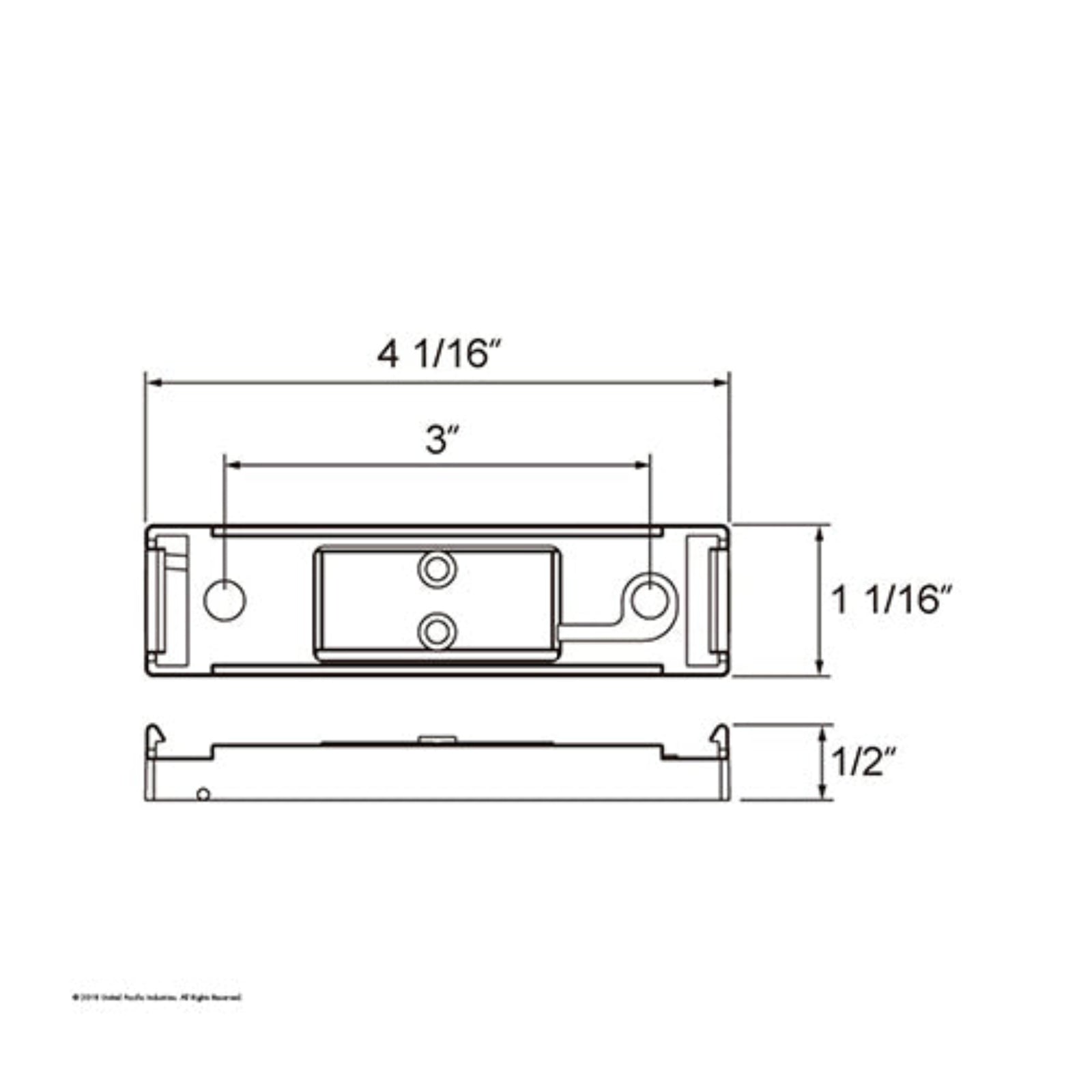 Chrome Mounting Bracket for Rectangular Clearance and Marker Lights | United Pacific