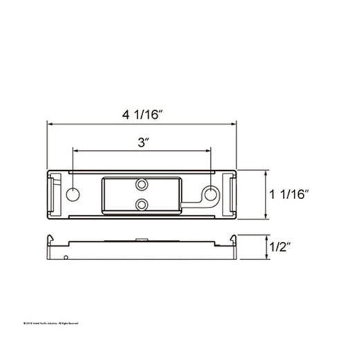 Chrome Mounting Bracket for Rectangular Clearance and Marker Lights | United Pacific