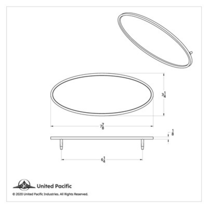 Chrome Oval Emblem | Colorado Flag Design | Die-Cast Metal 7-7/8" x 3-1/4" | United Pacific