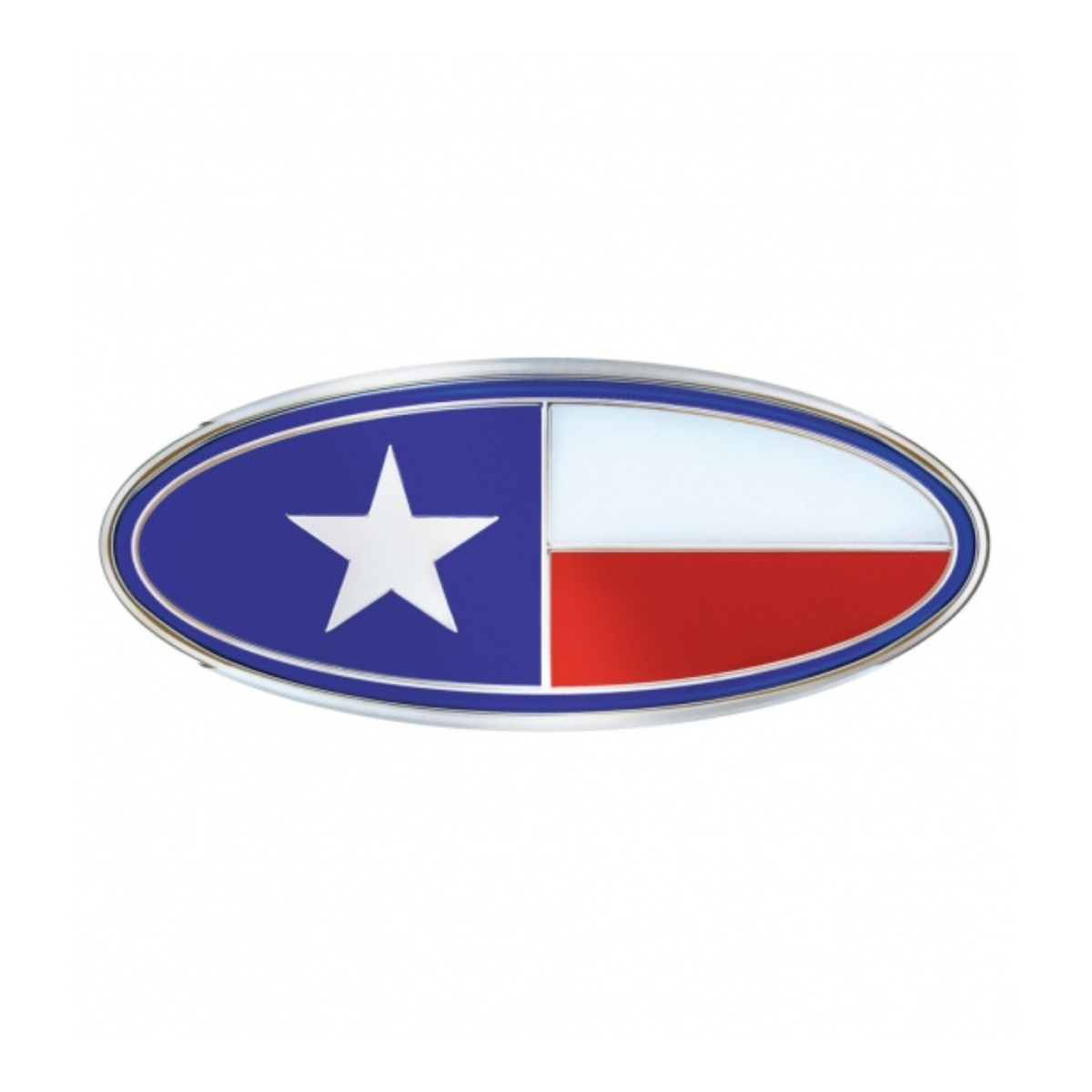 Chrome Oval Emblem Texas Flag | United Pacific