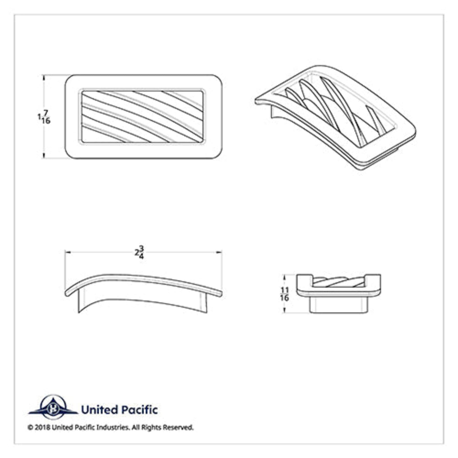 Chrome Passenger A/C Vent for Peterbilt 2001 to 2005 | United Pacific