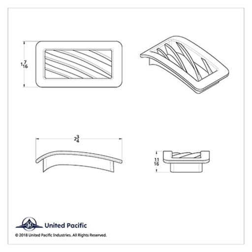 Chrome Passenger A/C Vent for Peterbilt 2001 to 2005 | United Pacific