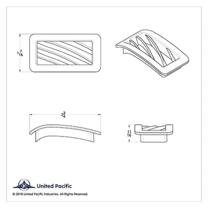 Chrome Passenger A/C Vent for Peterbilt 2001 to 2005 | United Pacific