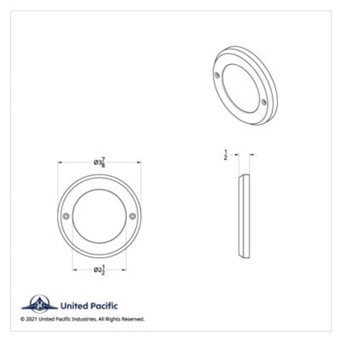 Chrome Plastic 2-1/2″ Light Bezel with Mirror Lens | For Show &amp; Off-Road Use | United Pacific