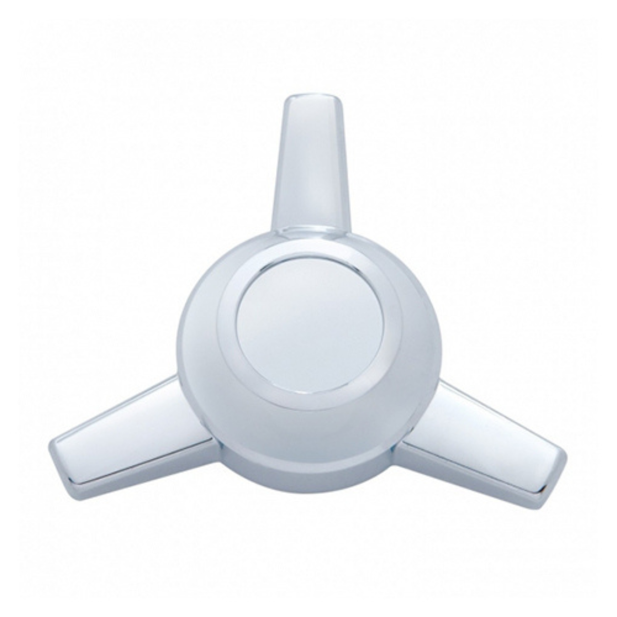 Chrome Plastic 3 Bar Straight Hubcap Spinner Only | Triple Chrome Finish | United Pacific