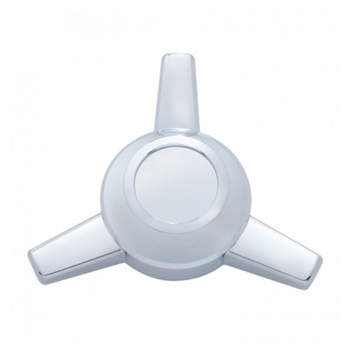 Chrome Plastic 3 Bar Straight Hubcap Spinner Only | Triple Chrome Finish | United Pacific