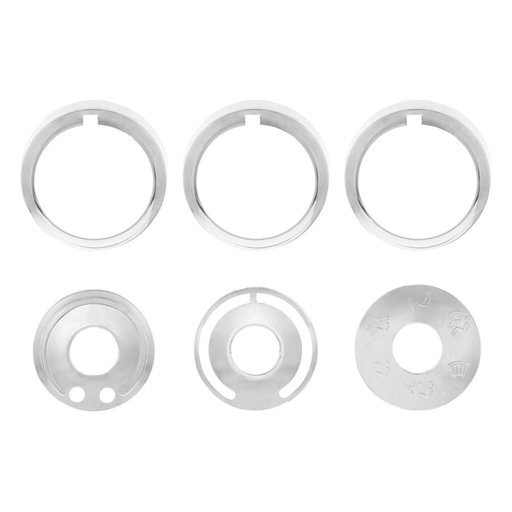 Chrome Plastic A/C Control 6-Piece Dial Covers | 2018-2025 Freightliner Cascadia | Triple Chrome Finish | United Pacific