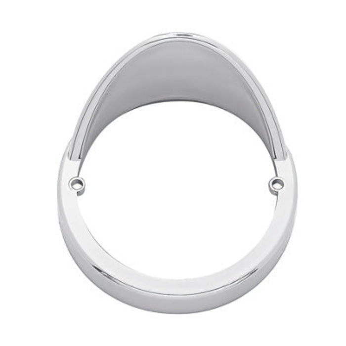 Chrome Plastic Cab Light Bezel with Visor | Fits Watermelon & Beehive Lights | United Pacific