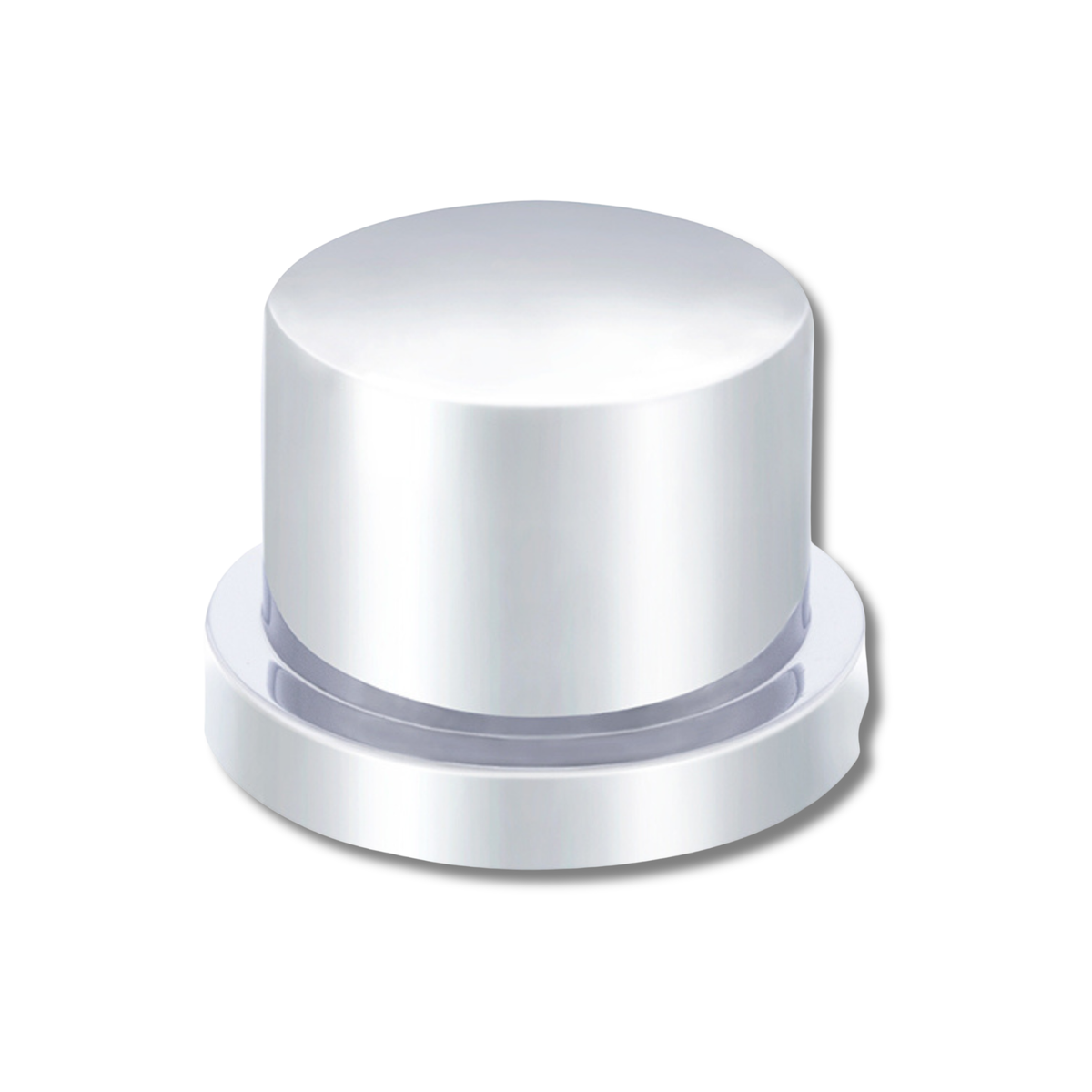 1/2" × 5/8" Chrome Plastic Flat Top Nut Cover | Push-On | United Pacific